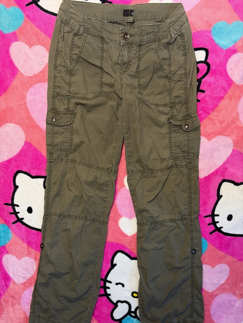 Source Unknown Olive Green Cargo Capris